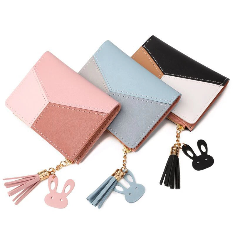 Women's PU Leather Wallet – Foldable Card Holder & Coin Purse for Ladies