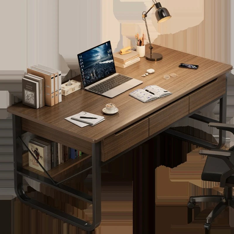 Multifunctional Computer Desk with Drawers — Metal Frame Student Study Desk, Multiple Sizes & Finishes