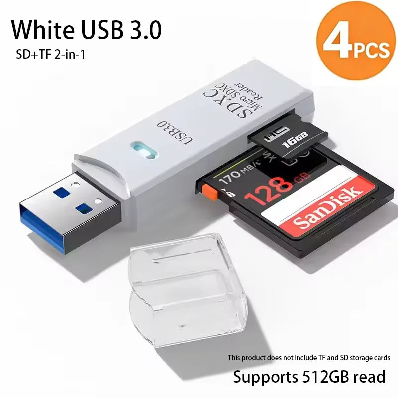 USB 3.0 Multi-Card Reader & Hub Adapter – SD, TF, MiniSD, Flash Drive for PC & Laptop