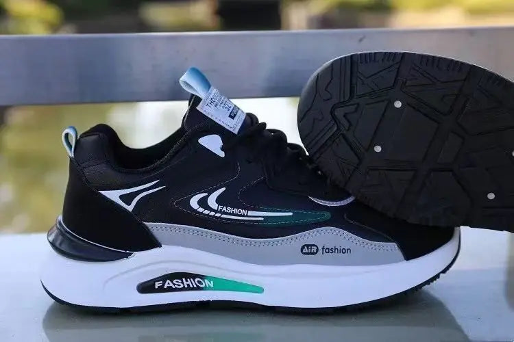Men's Lightweight PU Leather Casual Sneakers – Breathable Tennis & Running Shoes