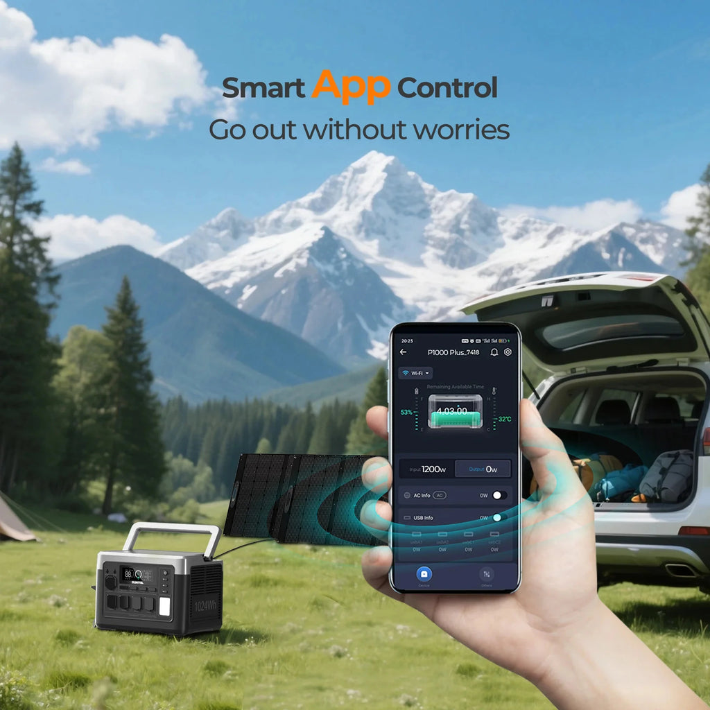 OUKITEL P1000 PLUS Portable Power Station — 1800W 1024Wh LiFePO4 Solar Generator with App Control