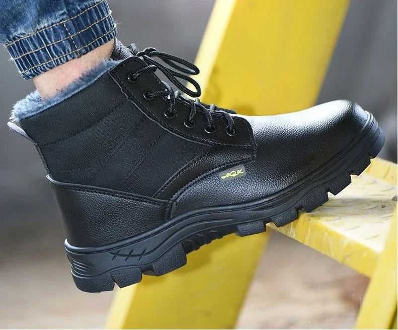 Men's Retro Leather Ankle Boots — Lace-Up Microfiber Business Booties with Rubber Sole