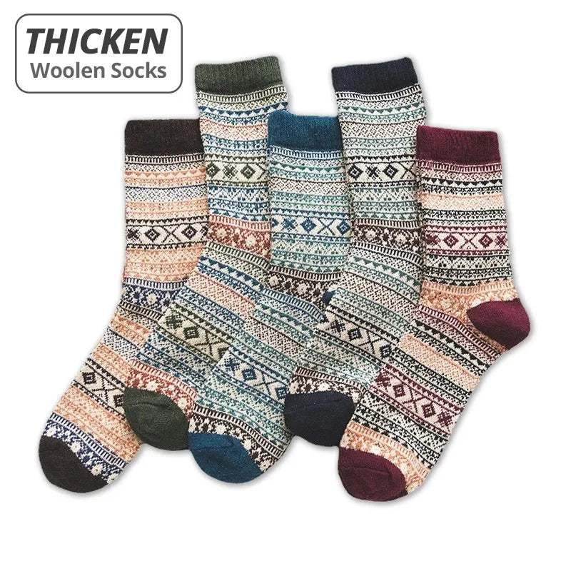 Men's Retro Winter Knit Socks