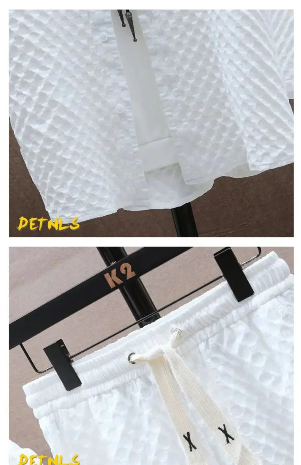 Men's Ice Silk Plaid Lapel Shirt & Shorts Set – Korean Luxury Casual Oversize 2-Piece