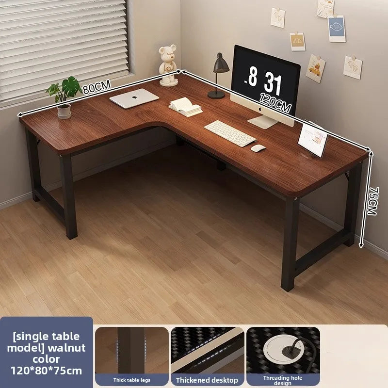 L-Shaped Corner Computer Heavy Duty Steel Frame Home Office WorkstationSpace Saving Writing Table for Gaming Bedroom Living