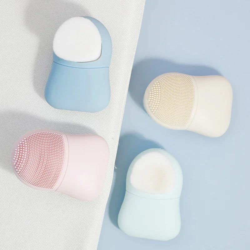 Double-Sided Silicone Facial Cleansing Brush – Manual Deep Pore Cleanser & Gentle Exfoliator