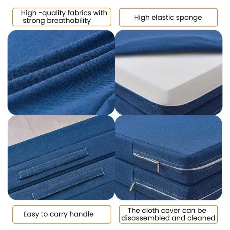 Foldable Memory Foam Mattress – Office Nap Mat, Single Bed Tatami Yoga Pad, Multiple Sizes