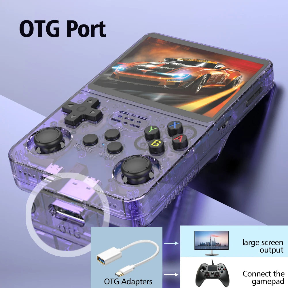 R36S Retro Handheld Game Console — 128GB, 3.5" IPS Screen, Linux, 64GB Games