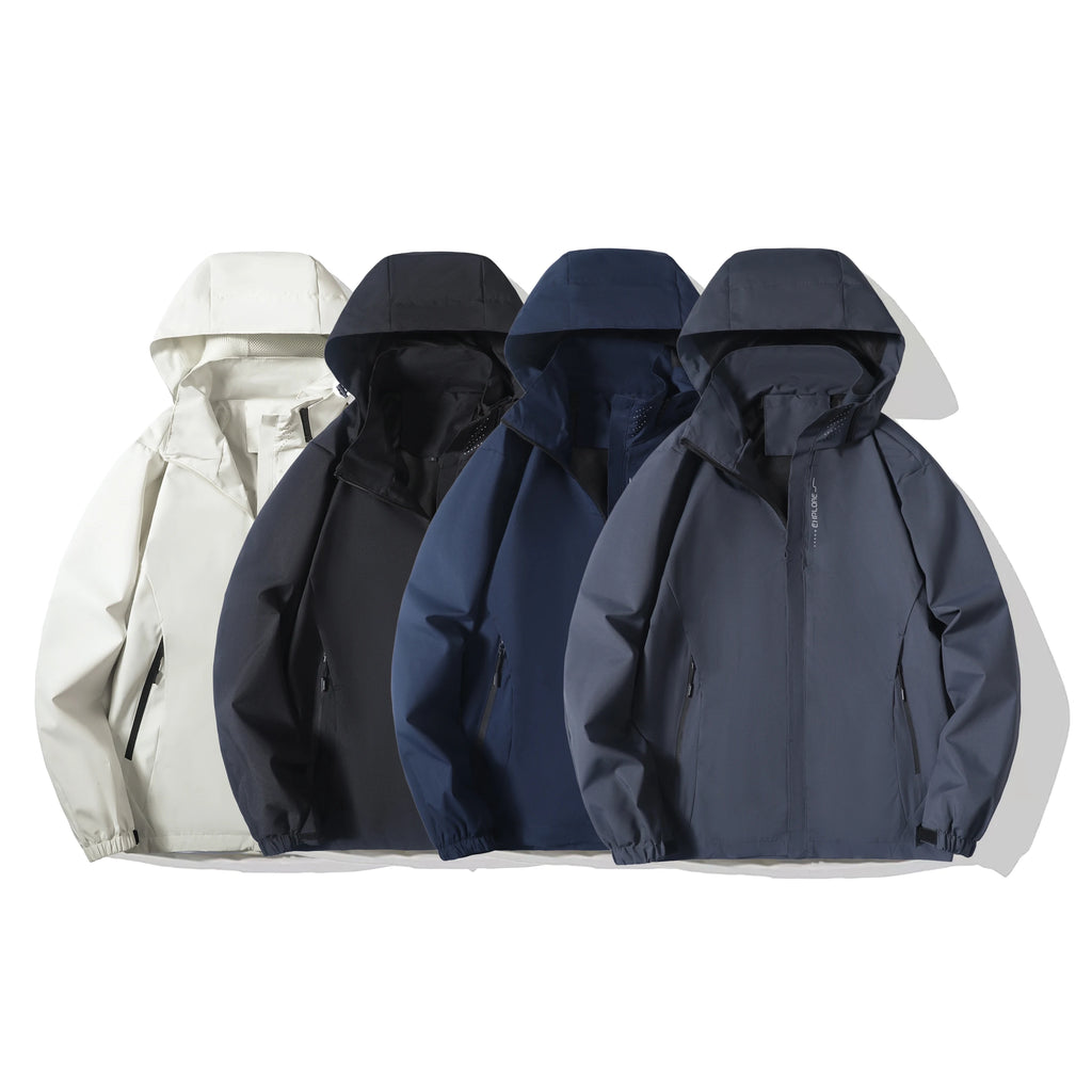 Men's Lightweight Waterproof Hooded Rain Jacket — Packable Outdoor Shell