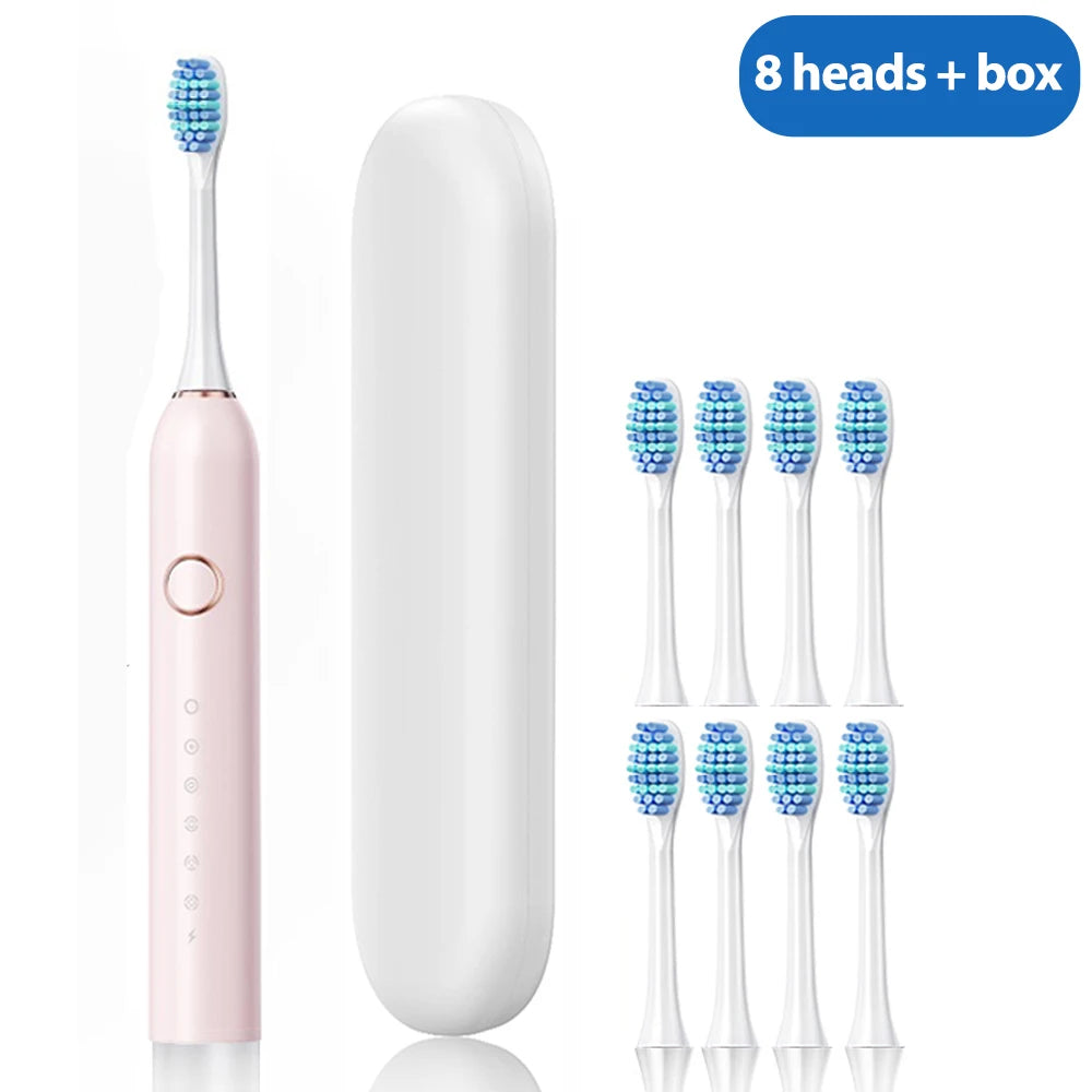 Sonic Electric Toothbrush – 40K VPM, 6 Modes, 8 Brush Heads, Smart Timer, Type-C Rechargeable