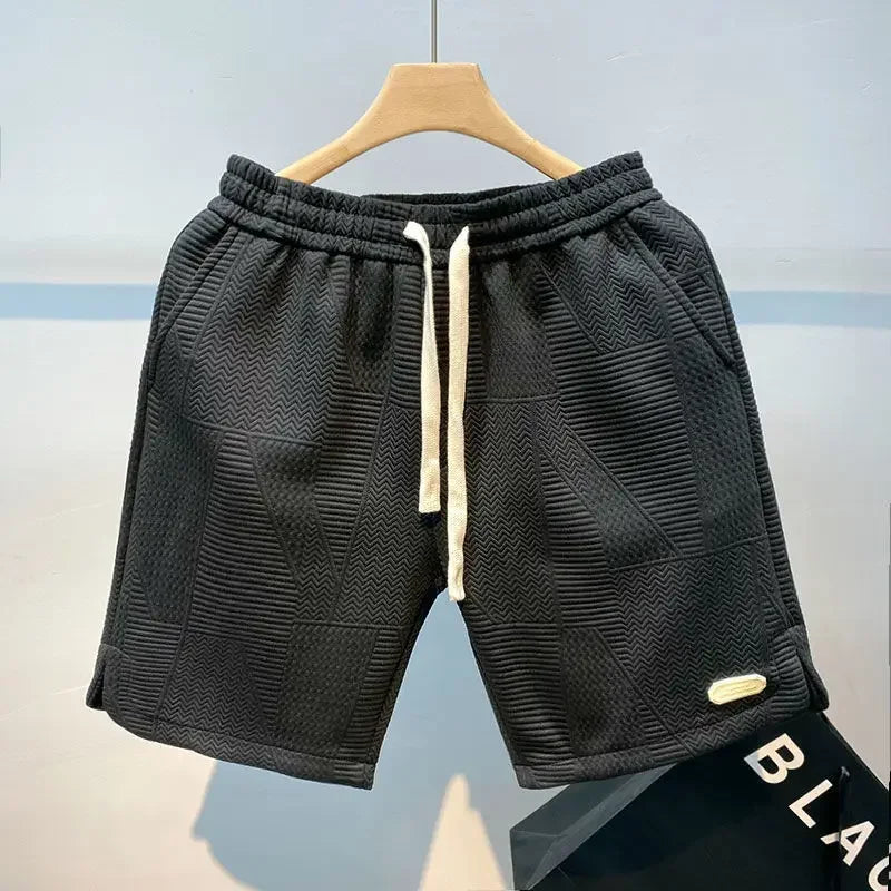 Men's Wave Pattern Drawstring Sport Shorts — Printed Athletic Shorts
