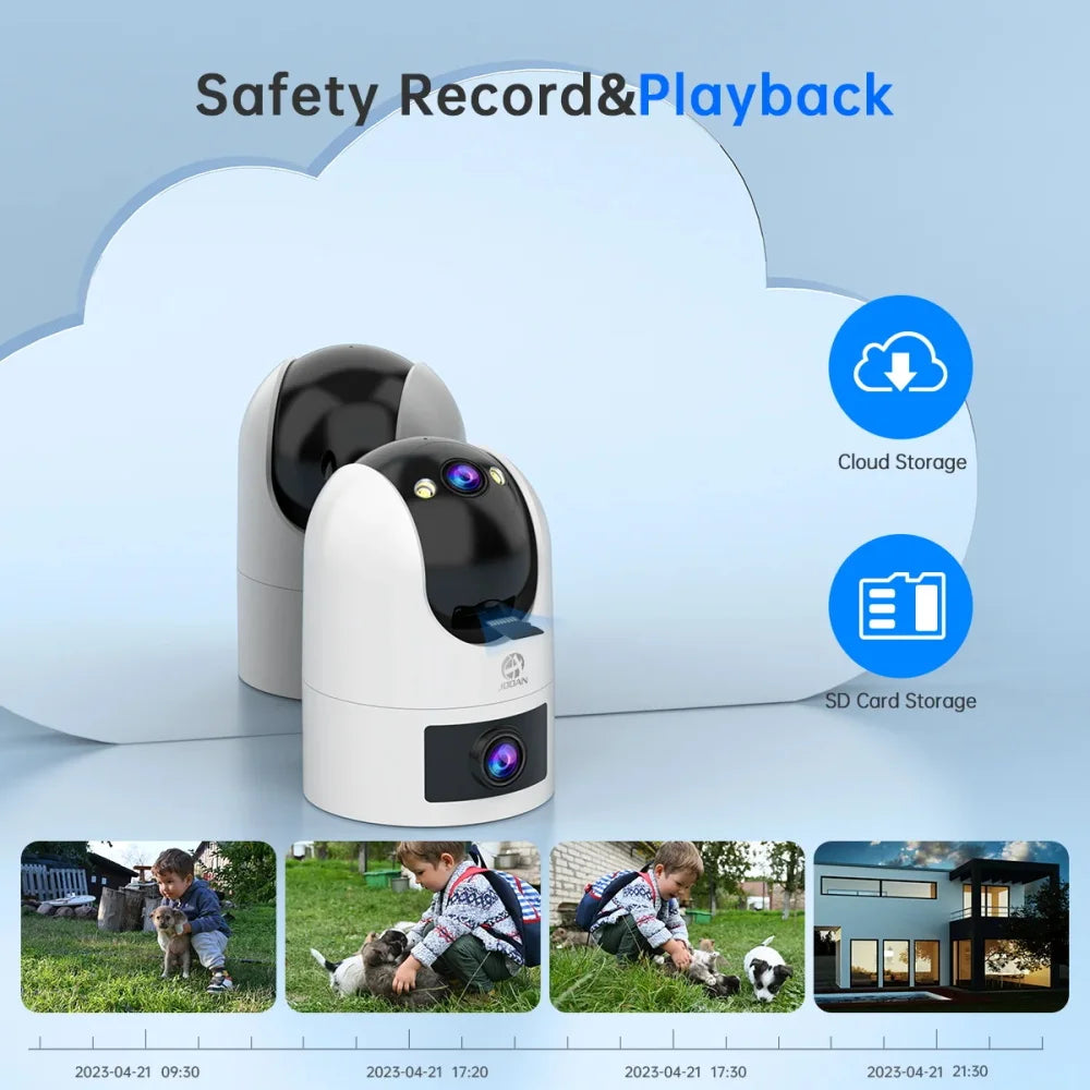 JOOAN Dual-Lens Wi-Fi Security Camera with Motion Alerts