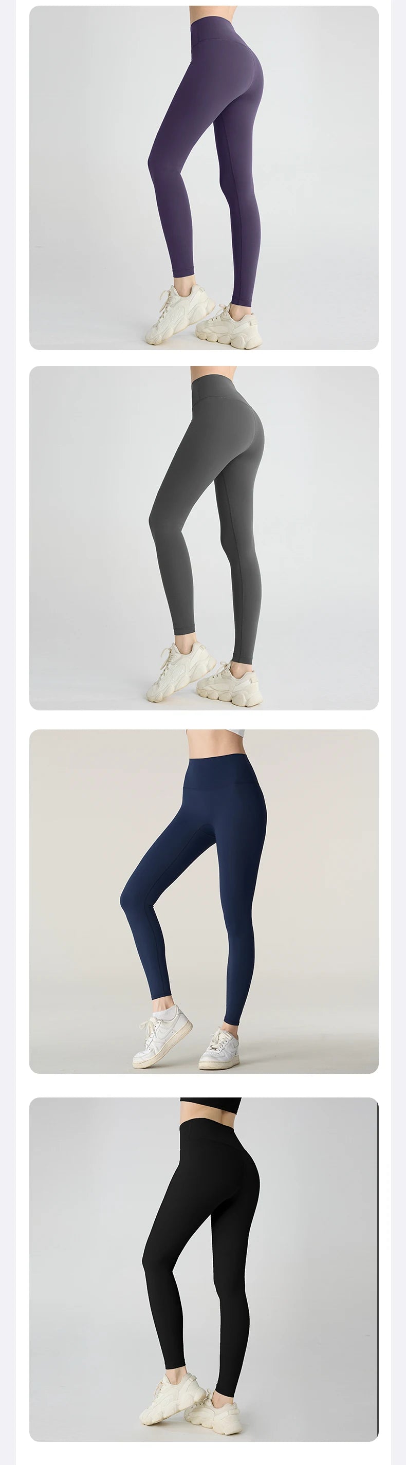 High-Waist Hip-Lifting Yoga Leggings — Breathable Nylon Fitness Running & Cycling Sports Pants, 19 Colors