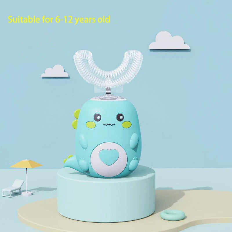 BALASHOV Kids U-Shaped Electric Toothbrush – 360 Sonic, IPX7, Food-Grade Silicone, 15-Day Battery