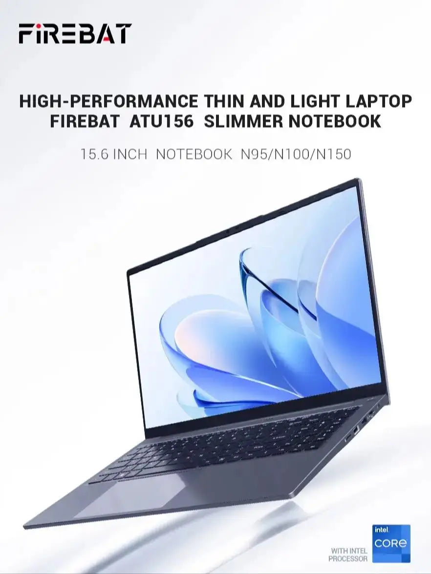 Firebat AT15 15.6" Intel N150 Business Laptop – 16GB DDR4, 1TB SSD, Backlit, Dual Camera, Windows 11 Pro