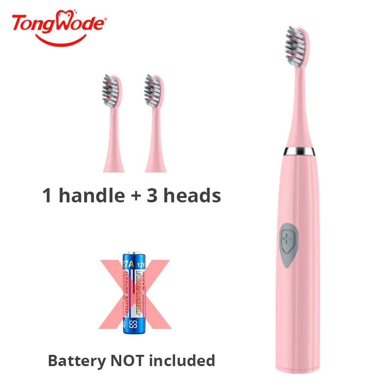 Tongwode Sonic Electric Toothbrush for Adults – Soft Bristle, IPX6 Waterproof, 3 Brush Heads