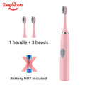 Tongwode Sonic Electric Toothbrush for Adults – Soft Bristle, IPX6 Waterproof, 3 Brush Heads