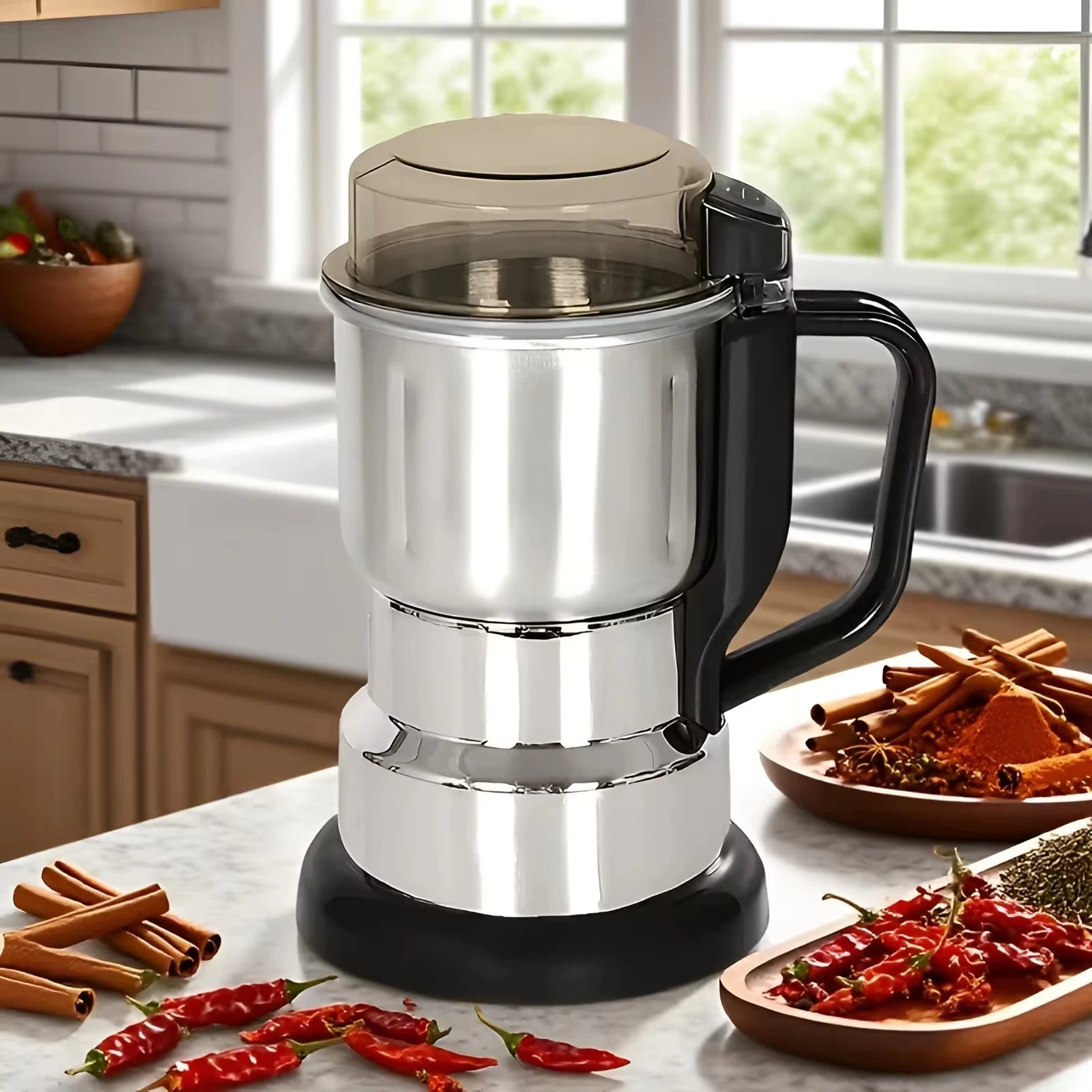 Multi-Functional Electric Spice & Herb Grinder — Powerful One-Touch Grinding for Kitchen Use