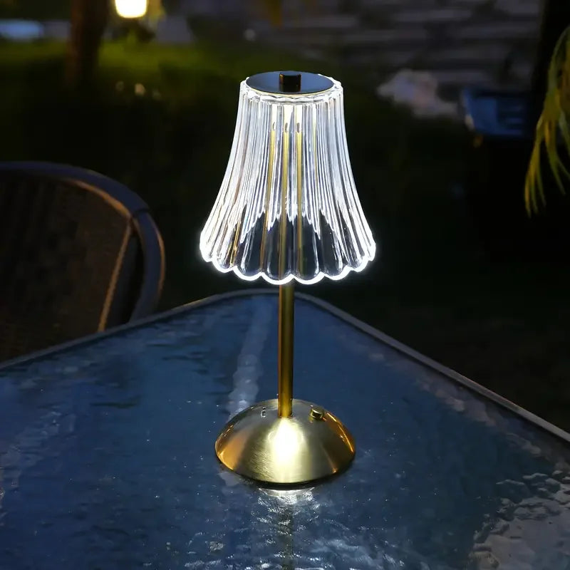 Crystal-Style Table Lamp – Rechargeable Touch Light
