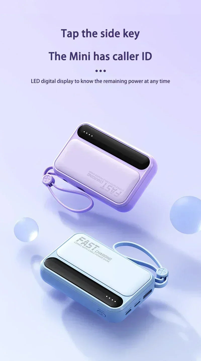 VIVO 500000mAh Power Bank – Built-in 4 Cables Super Fast Charging Portable External Battery 2026