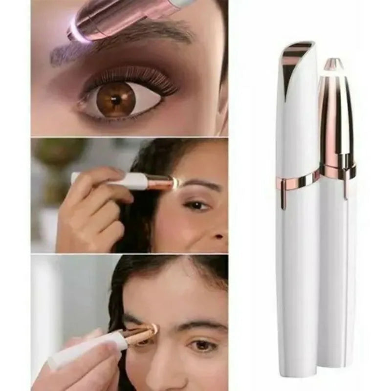 Painless. Precise. Perfect Brows. — USB Rechargeable Electric Eyebrow Trimmer | Facial Hair Remover, Built-In Light, Portable, Women