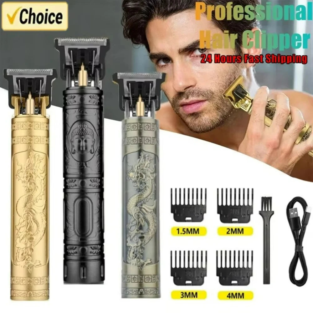 T9 Professional Hair Clipper & Beard Trimmer – Wet/Dry, USB Fast Charge, 90-Min Runtime, CE