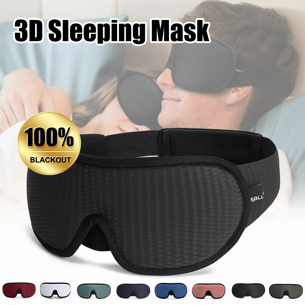 3D Contoured Sleep Mask — Blackout Eye Mask for Sleeping