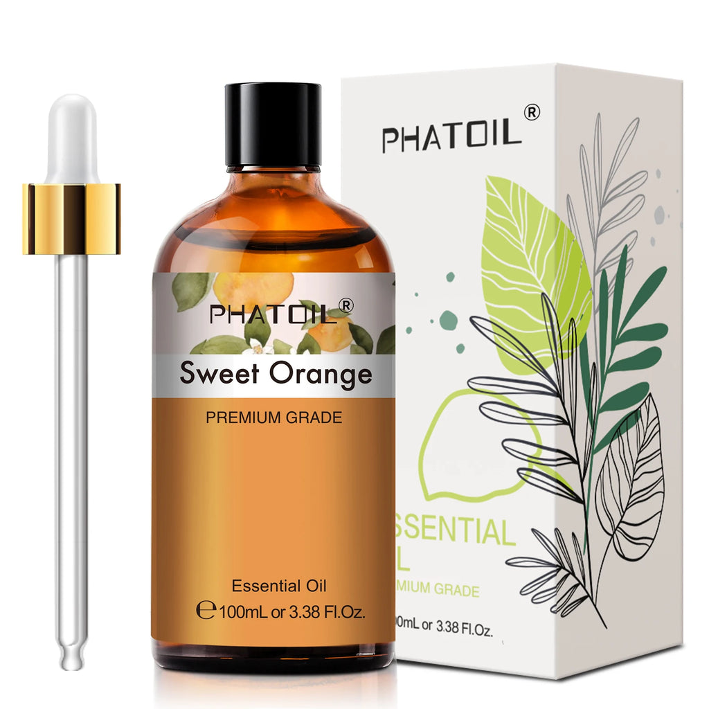 PHATOIL Essential Oils 100ml — Eucalyptus, Lavender, Vanilla, Jasmine, Lemon & Bergamot for Aromatherapy & Candle Making