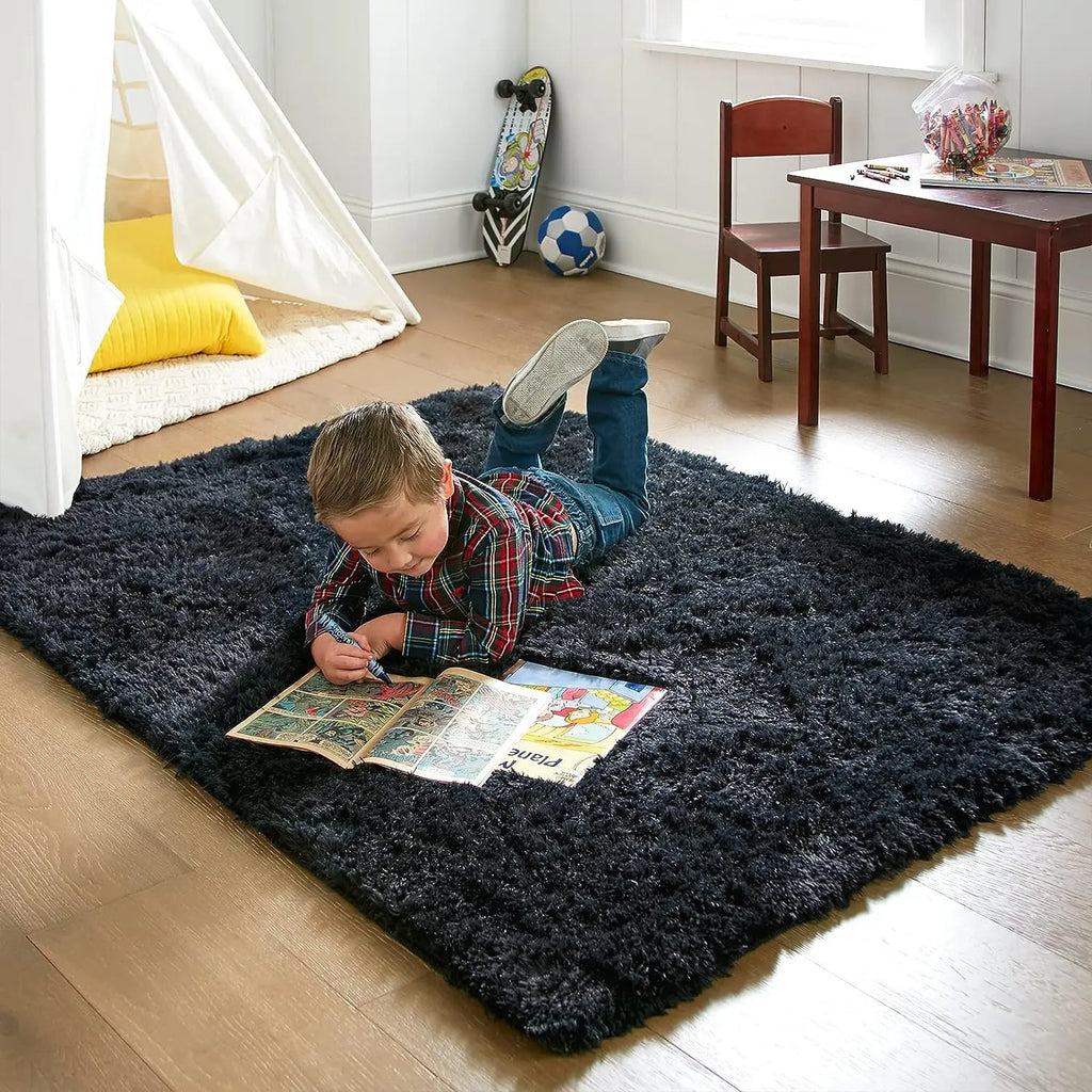 Fluffy Area Rug – Nordic Style Non-Slip Bedroom & Living Room Carpet, 8 Colors & 7 Sizes
