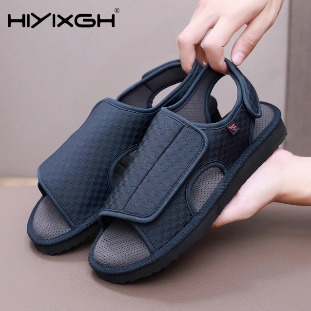 Diabetic Walking Sandals – Breathable Anti-Slip Adjustable Hook & Loop Shoes
