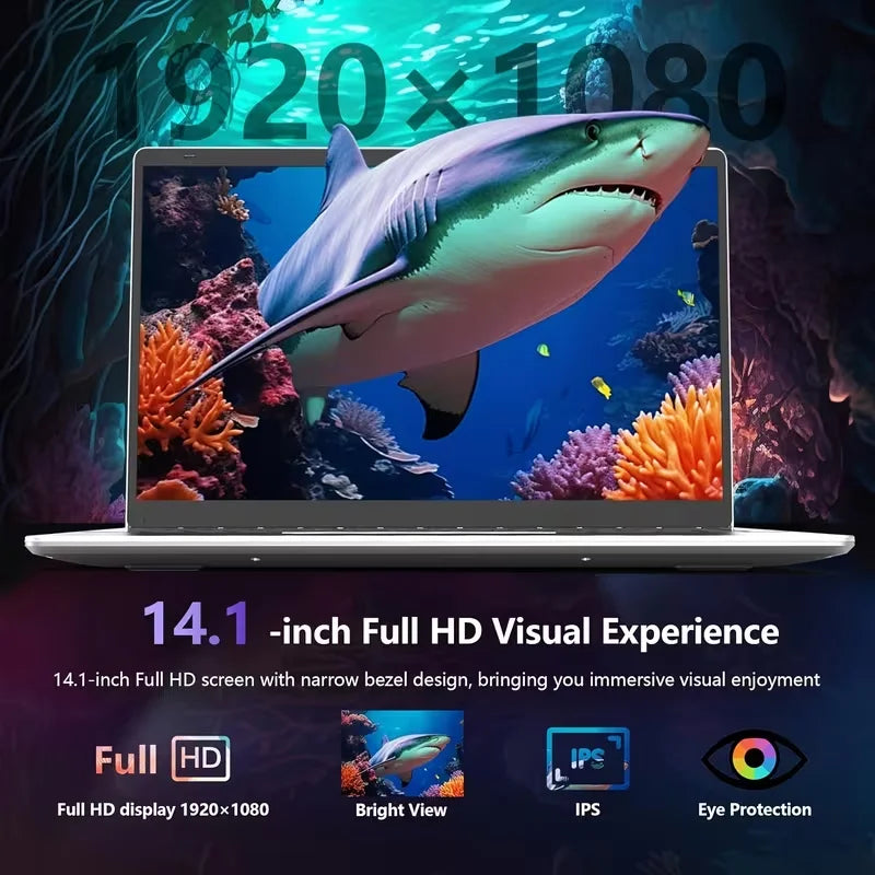 14.1" Intel Core i3-6100U Ultra Slim Laptop – Up to 32GB DDR3, 2TB SSD, Windows 11 Pro