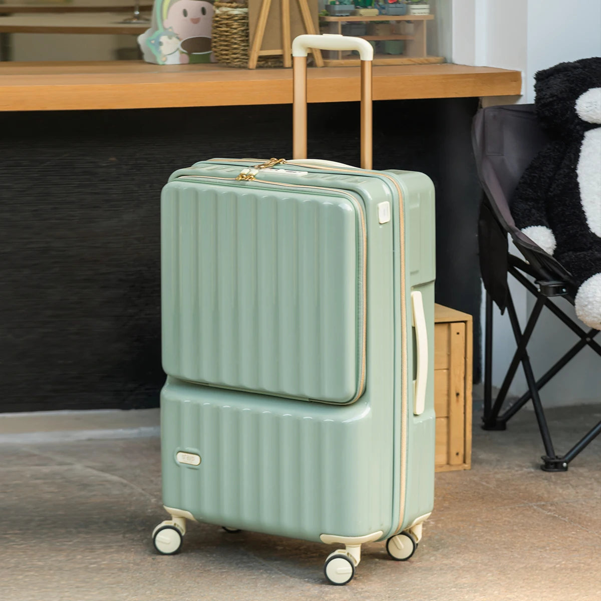 20/24" Multifunctional Trolley Carry-On Suitcase — Dry & Wet Separation, Customs Lock, Universal Wheels