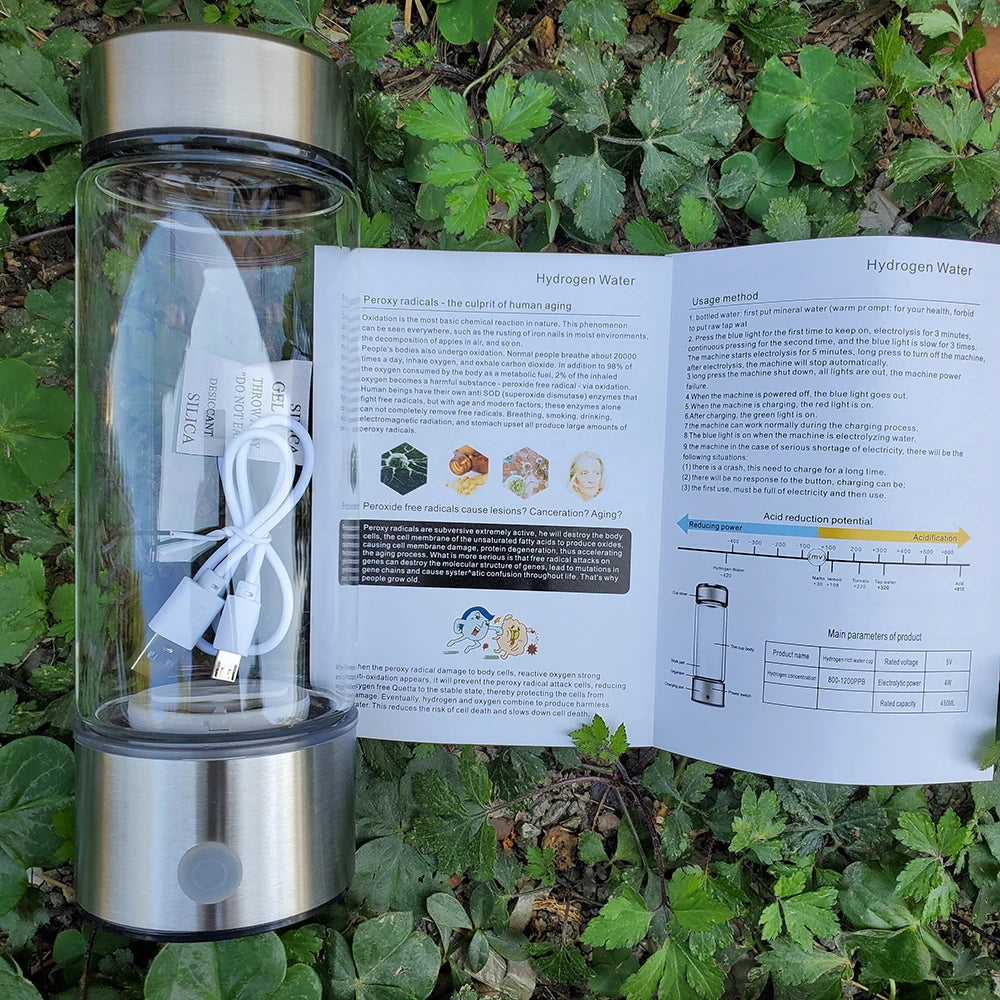 Titanium Portable Hydrogen-Rich Water Cup — Ionizer & ORP Alkaline Water Bottle