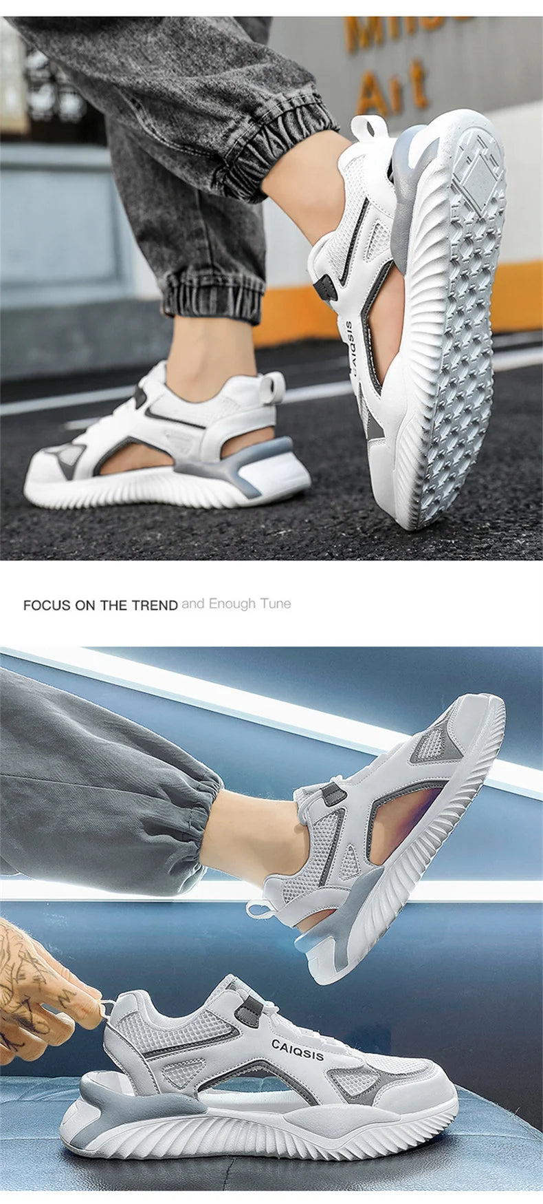 Breathable Mesh Lace-Up Sandals