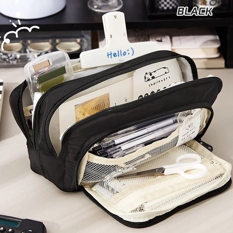 Large Capacity Pencil Case – Handheld Pen Bag & Cosmetic Pouch for School, Office & Travel