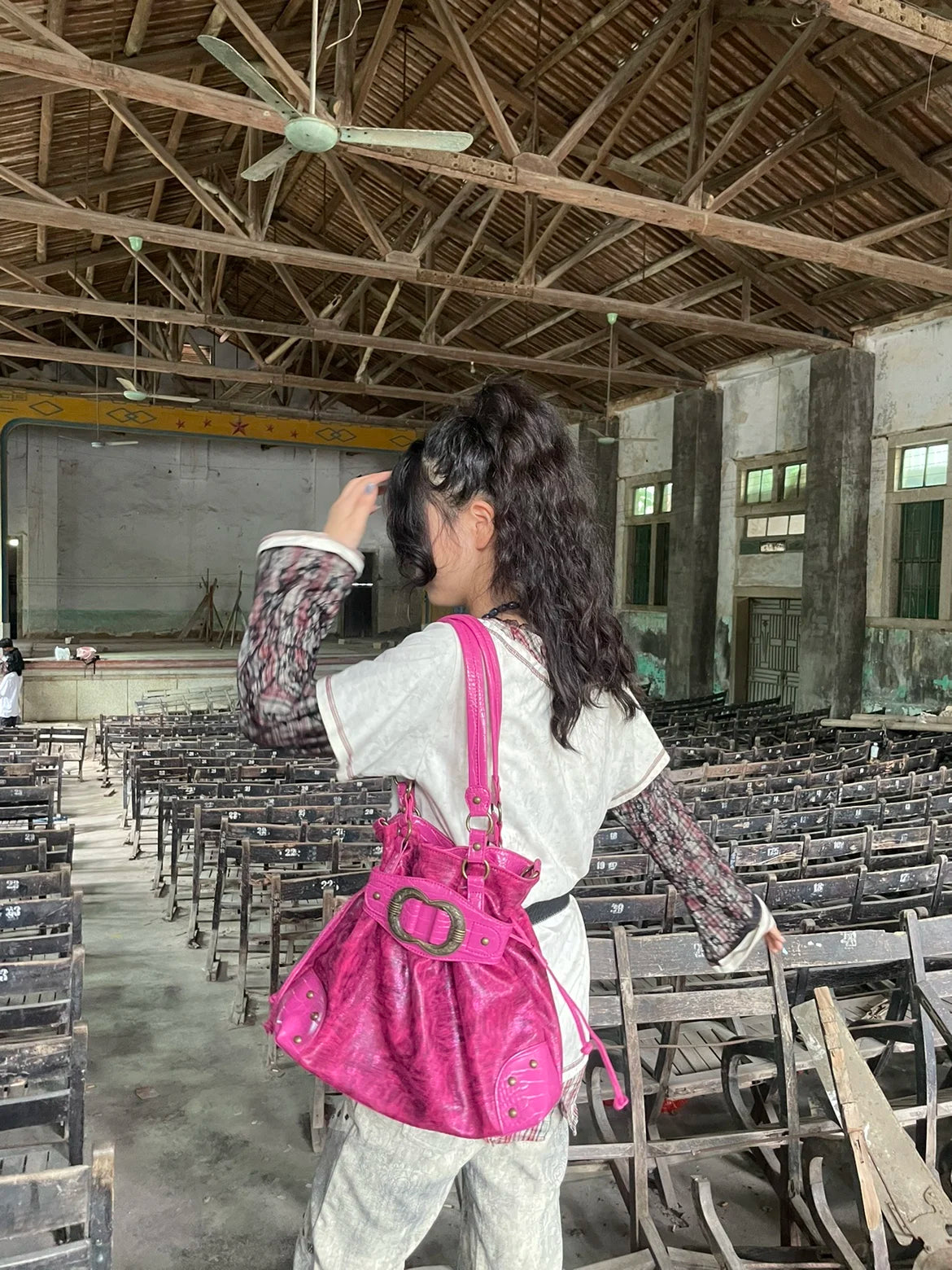 ABQP Vintage Distressed Large Capacity Underarm Tote Crossbody Bag – Designer Shoulder Handbag for Women