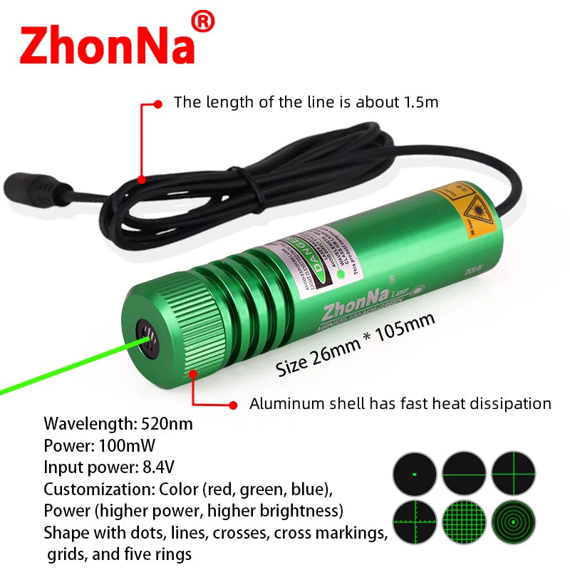 520nm Industrial Laser Locator – Cross, Line & Point Laser for Wood, Stone & Aluminum