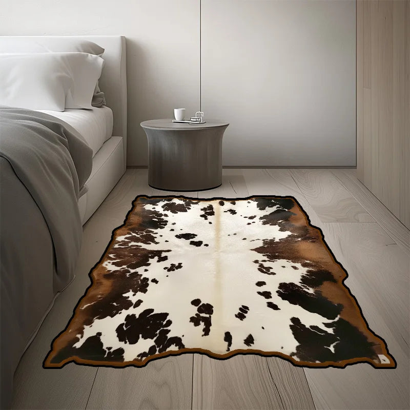 Cow Style Irregular Large Area Rug – Non-Slip Washable Bedroom & Living Room Carpet, 10 Colors & 15 Sizes