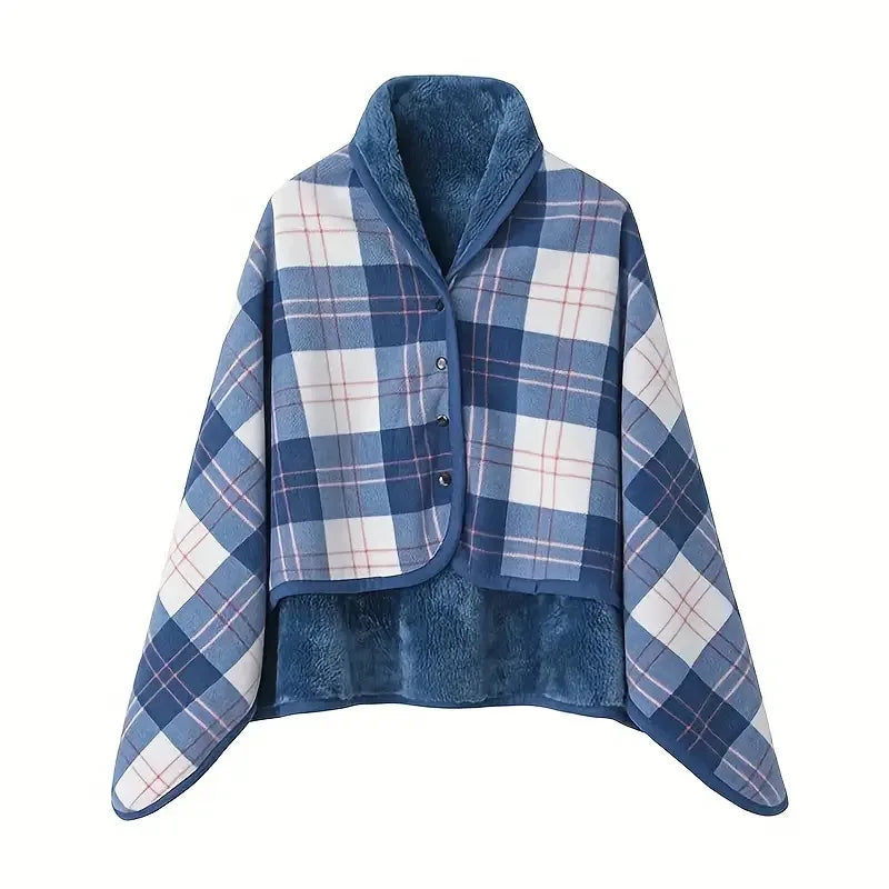 Wearable Flannel Shawl Blanket – Soft Lazy Office Warmth Wrap for Comfort & Style