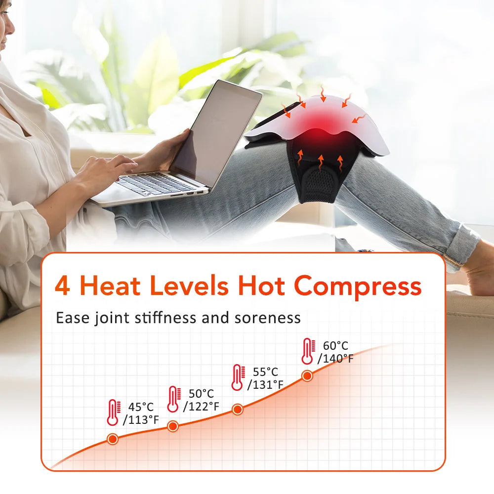 Smart Heating Knee Massager – Vibration & Red Light Therapy for Knee, Elbow & Shoulder