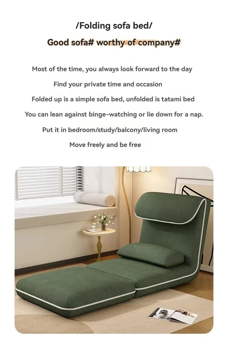 Foldable Fabric Sofa Bed — Lazy Tatami Lounge Chair