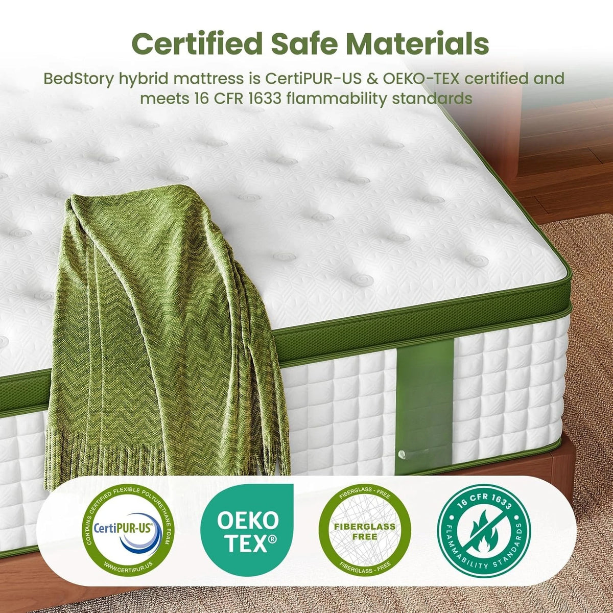 12 Inch Queen Hybrid Mattress – Firm, Zoned Lumbar Support, Cooling & Back Pain Relief, Boxed