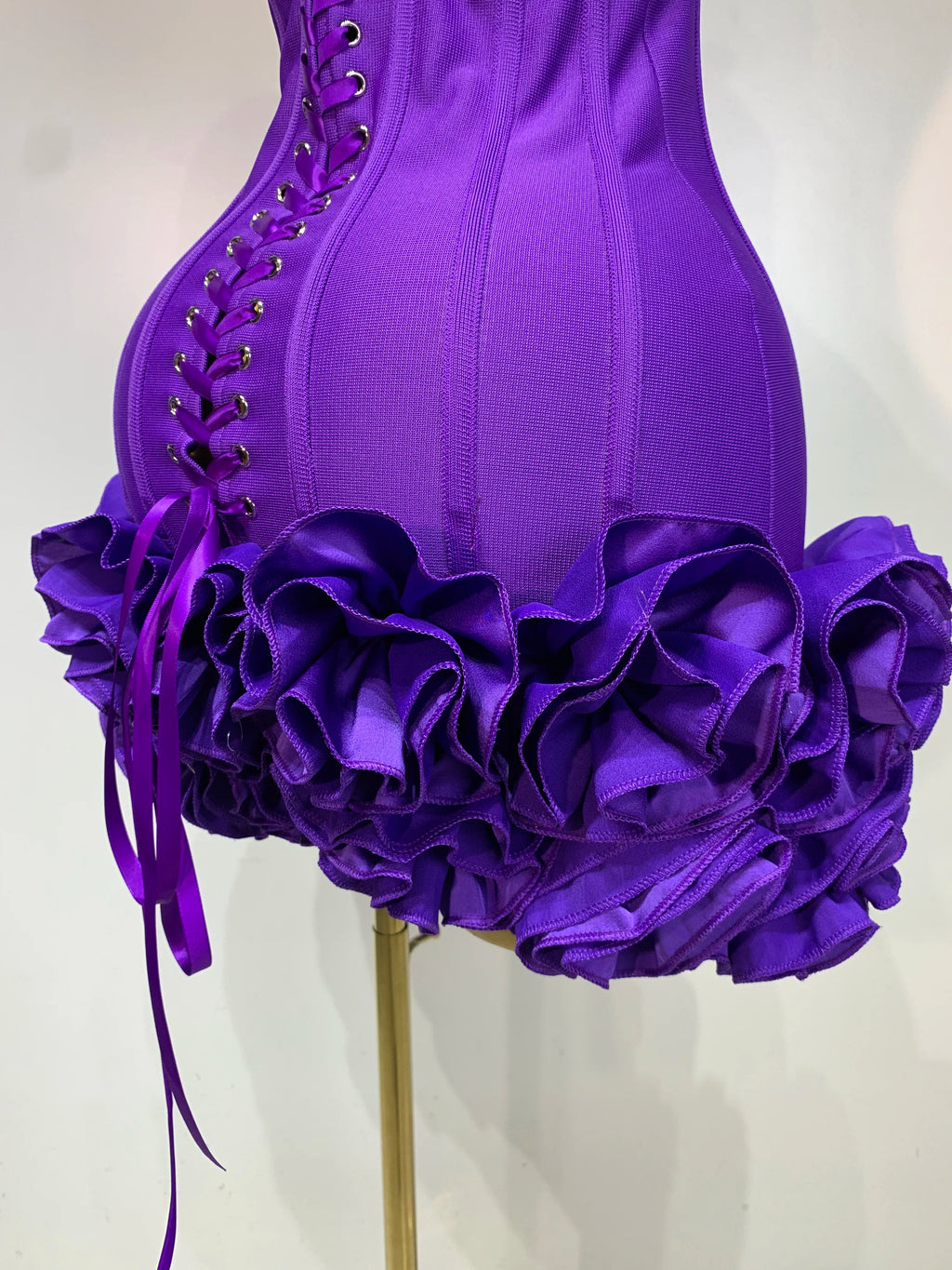 Flower Embellished Strapless Bandage Mini Dress — Backless Bodycon Celebrity Party Dress
