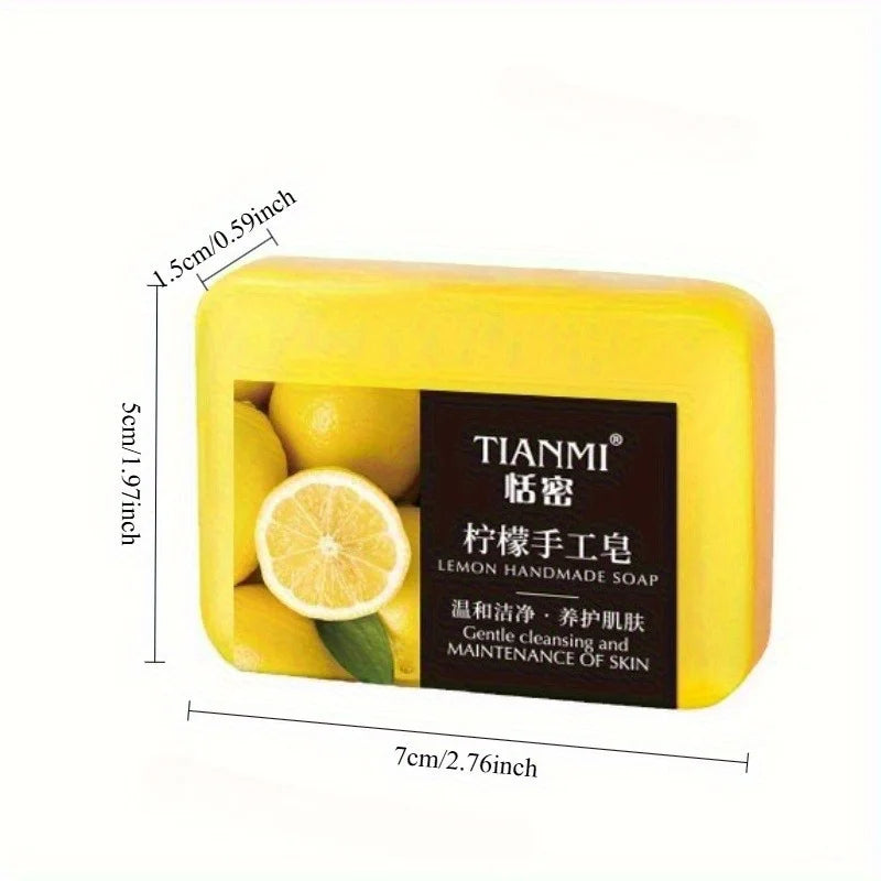 Lemon Handmade Soap Bar – Moisturizing & Cleansing for All Skin Types, 140g (2-Pack)