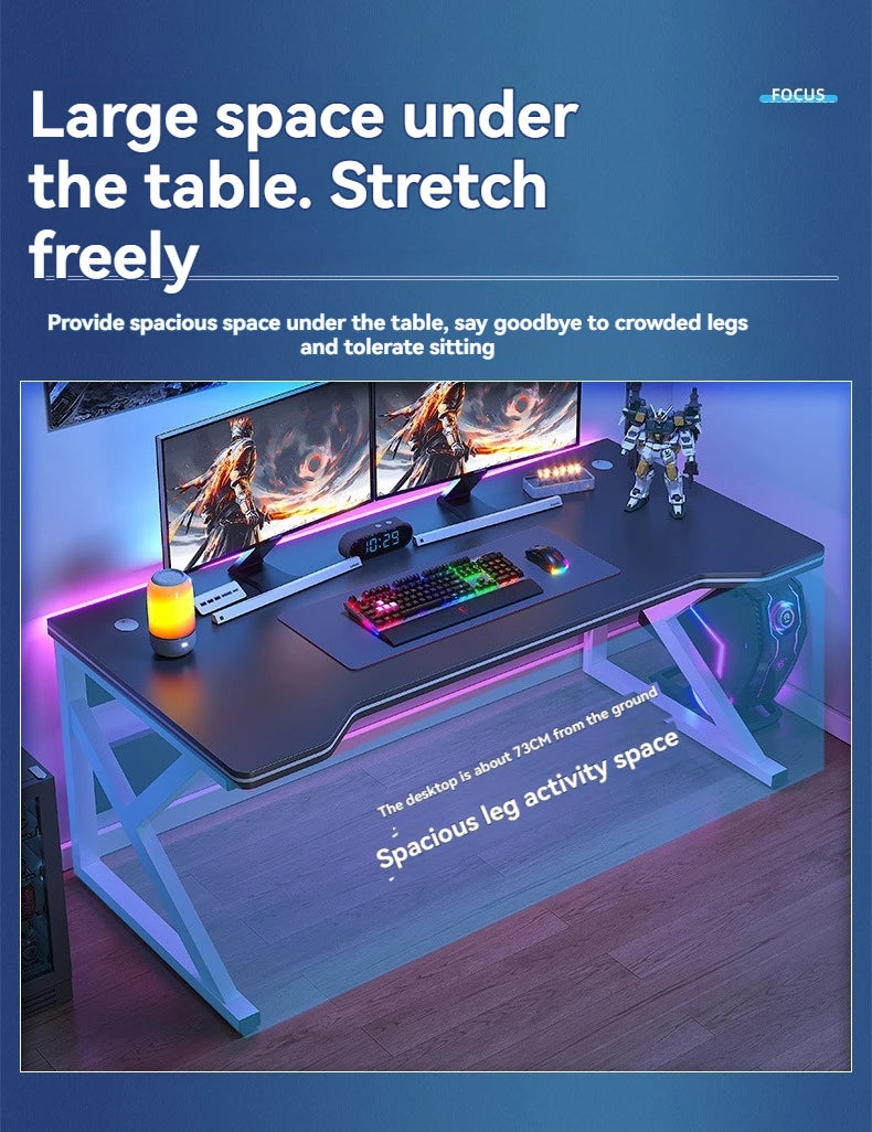 Simple Computer Desk — Metal Frame Home Office, Student, Gaming & E-Sports Workbench