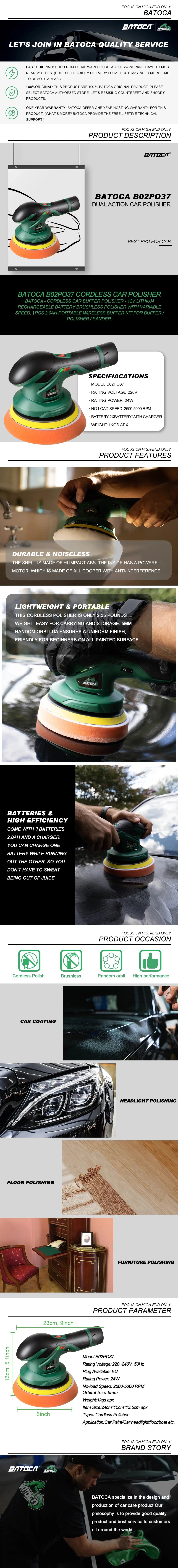 BATOCA Cordless 6-Inch Dual-Action Car Polisher