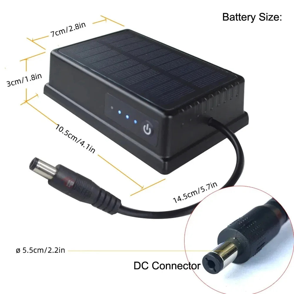 Magnetic Solar Rechargeable Power Bank 9600mAh – Waterproof Battery for Truck, RV & Wireless Backup Camera 12–24V