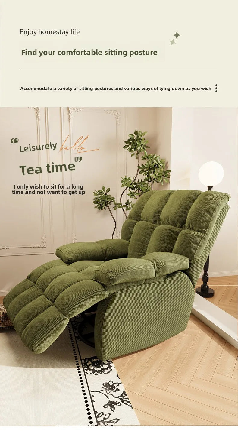 Five-Position Fabric Lounge Chair with Padded Arms