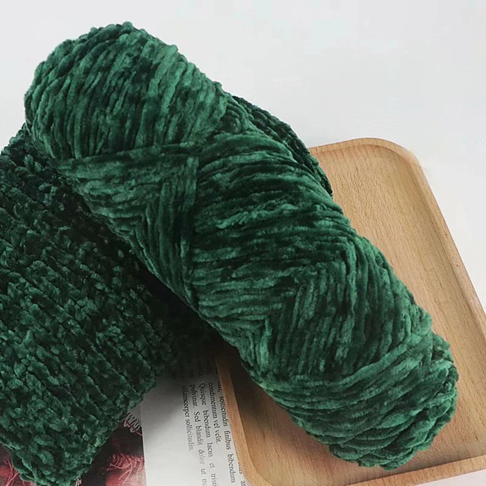 Chenille Soft Velvet Yarn – 95g Blended Knitting Wool for Crochet Scarves, Baby Blankets & Hats