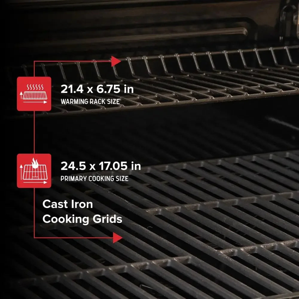4-Burner Propane Gas Grill with Side Burner | 52,000 BTU, 562 Sq. In., Stainless Steel Lid & Control Panel, Cast Iron Grates, Outdoor Cooking